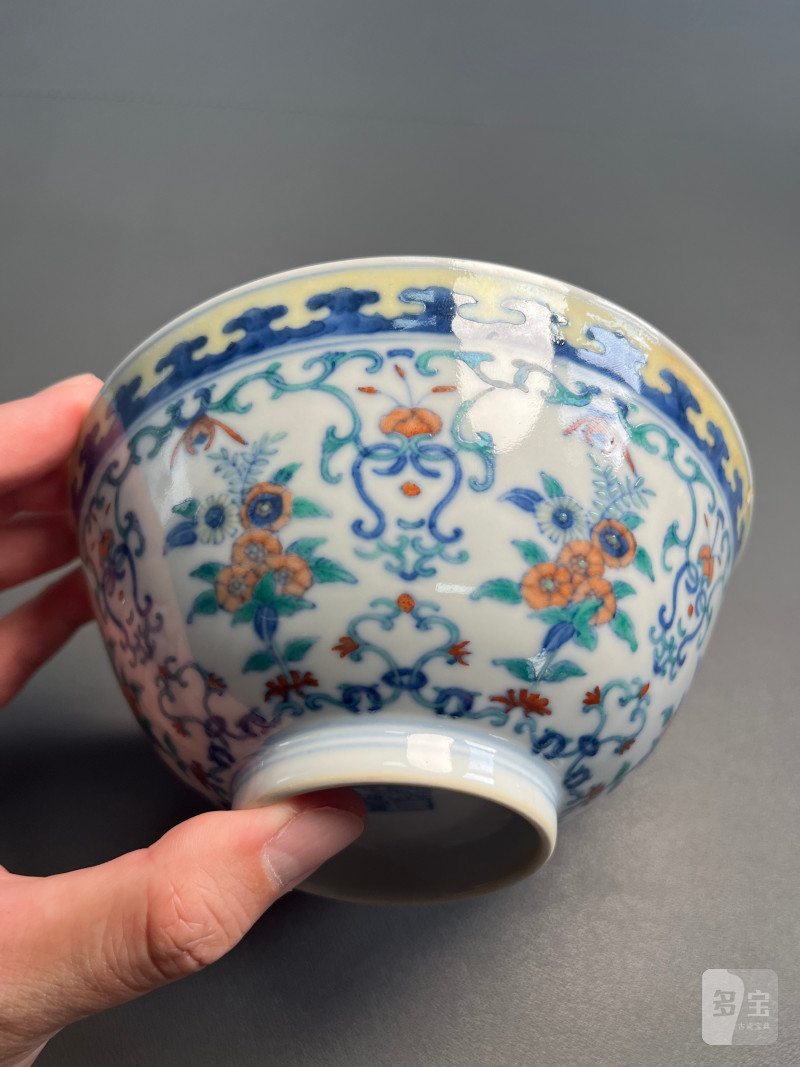 清道光  仿成窑斗彩蓉桂宫碗（一对） - 图26